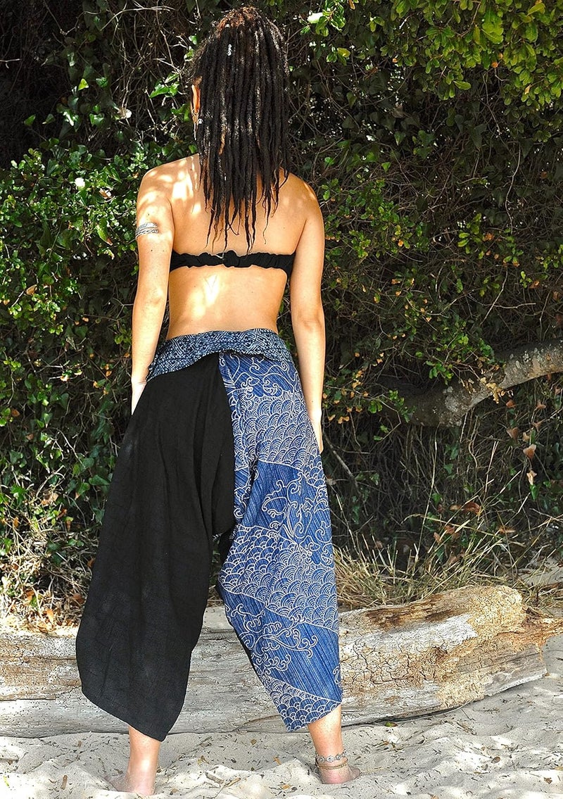 Siamrose Yoga Ninja Harem Samurai Pants Women Men, Japanese Style wrap Trousers, one Size - Image 4