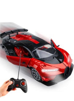 UniTrain Remote Control High Speed Drift Red Bugatti Car - Rechargeable RC Electric Sport Race Toy Car Realistic Model Vehicle with Led Lights - Birthday Gift for Kids, Girls, Boys  - Image 1
