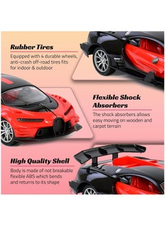 UniTrain Remote Control High Speed Drift Red Bugatti Car - Rechargeable RC Electric Sport Race Toy Car Realistic Model Vehicle with Led Lights - Birthday Gift for Kids, Girls, Boys  - Image 4