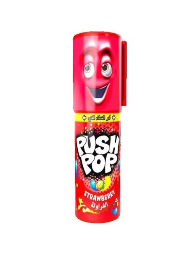 Bazooka Push Pop Strawberry / Blackcurrant Lollipop 15g - Image 1