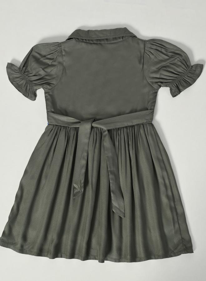 Bella Moda Embroidered Puff Sleeve Knee-Length Dress - Image 3