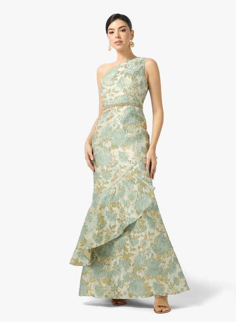 ادريانا بابيل فستان سهرة جاكار معدني