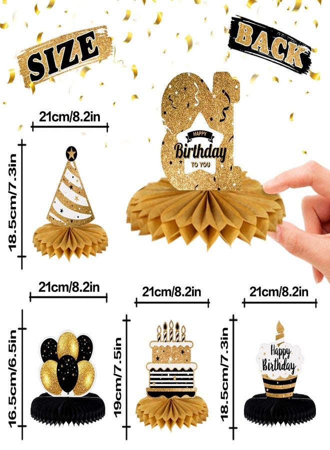LINGTEER Happy 18th Birthday Table Honeycomb Centerpieces Cheers to 18th Birthday Eighteen Years Old Party Table Decorations Gift Sign. - Image 3