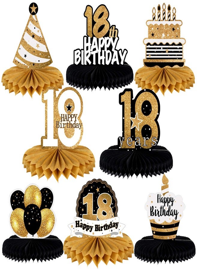 LINGTEER Happy 18th Birthday Table Honeycomb Centerpieces Cheers to 18th Birthday Eighteen Years Old Party Table Decorations Gift Sign. - Image 2
