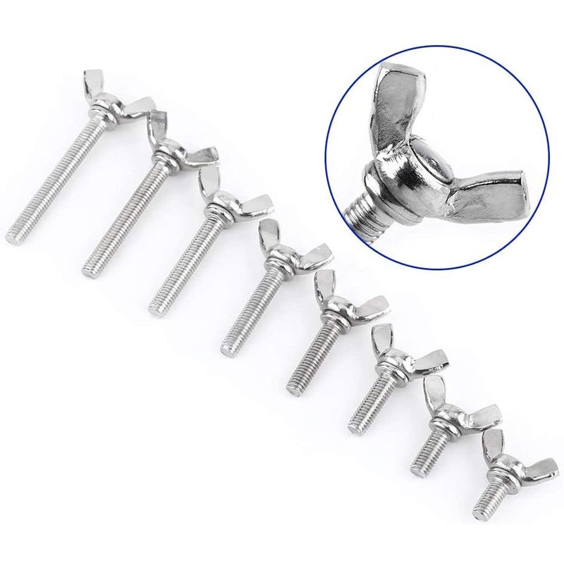 SDY 10 Pcs M5 304 Stainless Steel Wing Butterfly Screws Bolts Wing Bolt Machine Fastener Thumb Hand Screws (M5-0.8 x 8mm) - Image 3