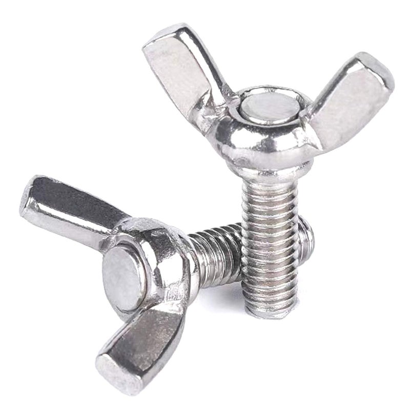 SDY 10 Pcs M5 304 Stainless Steel Wing Butterfly Screws Bolts Wing Bolt Machine Fastener Thumb Hand Screws (M5-0.8 x 8mm) - Image 1