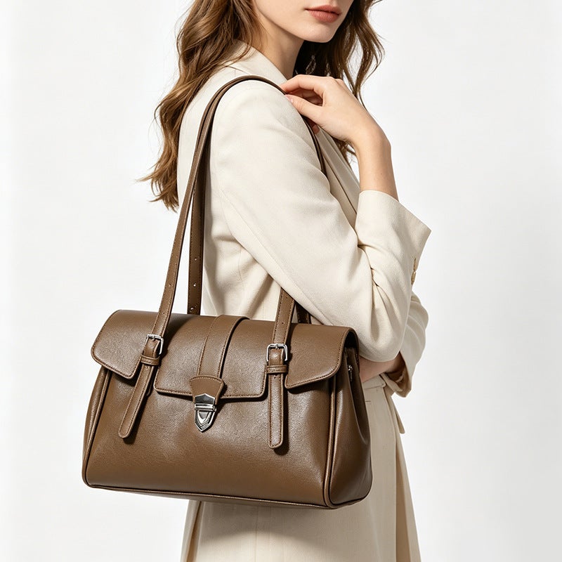 2026 New Baguette Briefcase - Niche Luxury Commuter Handbag, Retro Simple Shoulder Underarm  Bag - Image 3