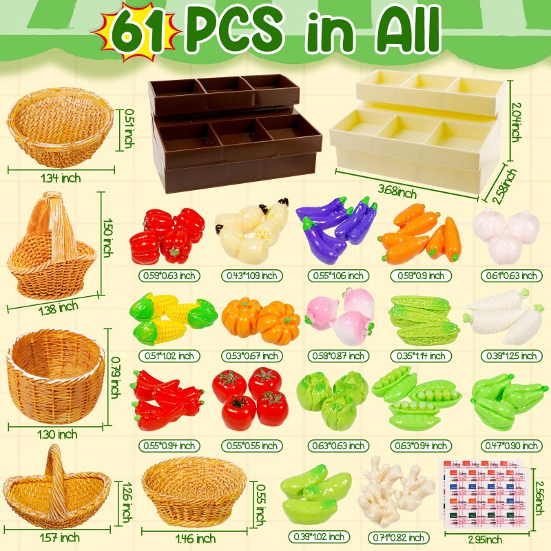 Pamonrueer Miniature Food Mini Vegetables Miniature Food Mini Bread (Vegetables) - Image 2
