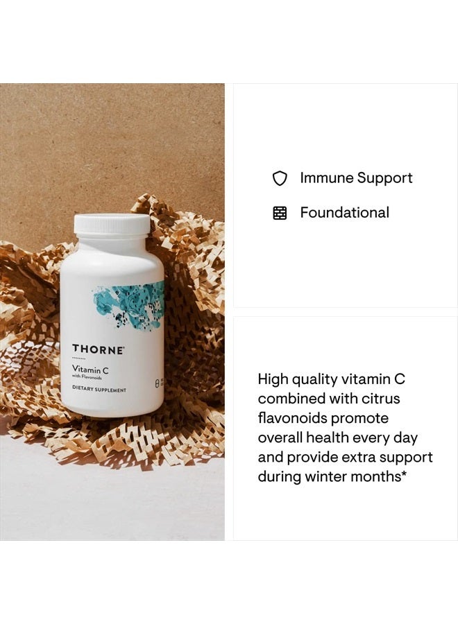 Thorne فيتامين سي - مزيج من فيتامين سي والبيوفلافونويدات الحمضية من البرتقال - دعم جهاز المناعة، إنتاج الطاقة الخلوية، إنتاج الكولاجين والأنسجة الصحية* - خالي من الغلوتين - 90 كبسولة - Image 4