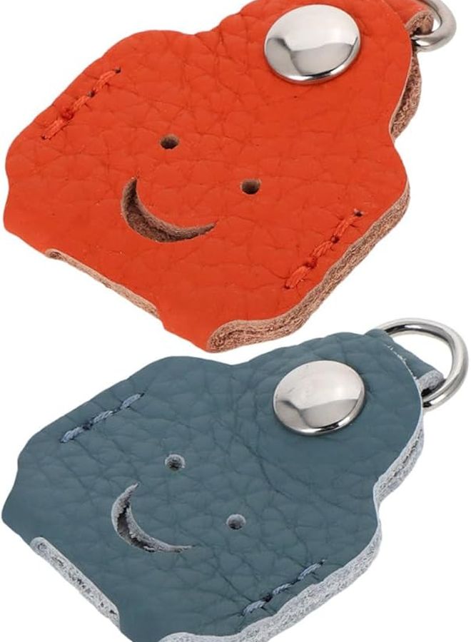 2PCS Vintage Leather Key Cover Protector Case For House And Car Keys - Image 1