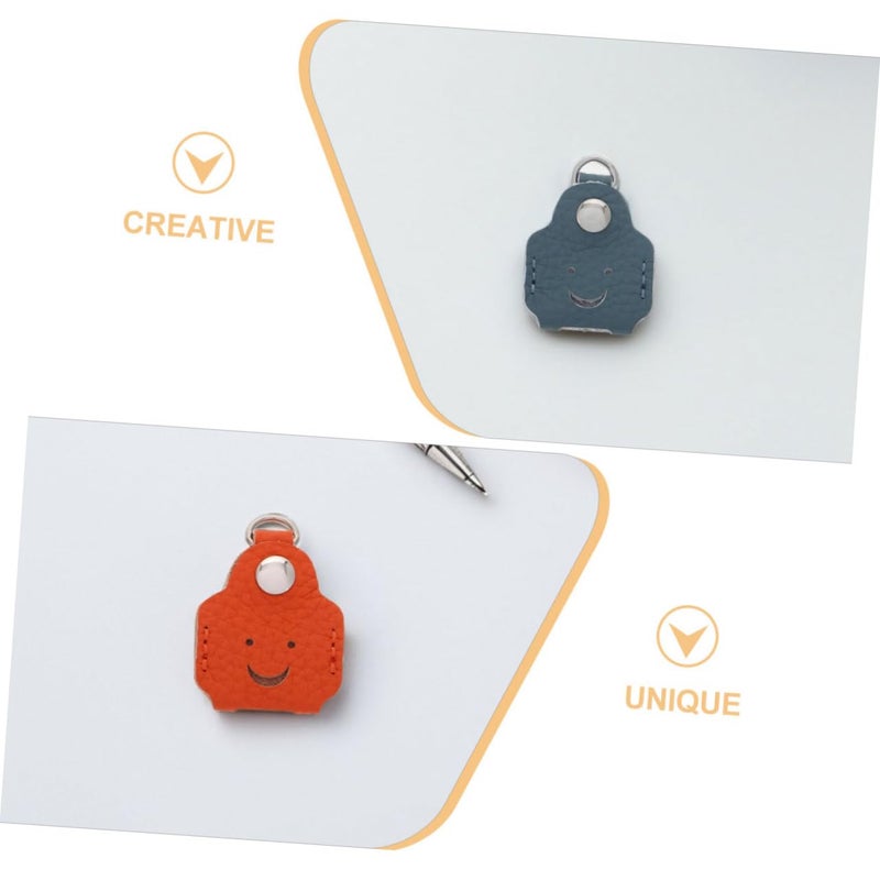 2PCS Vintage Leather Key Cover Protector Case For House And Car Keys - Image 4