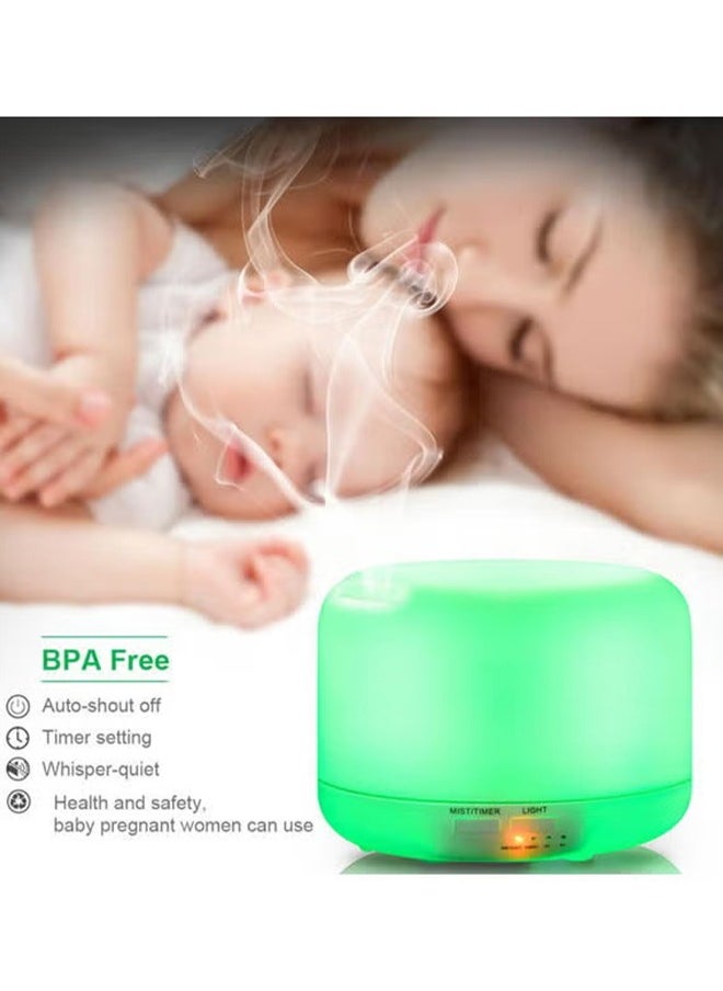 LEXIN Aroma Diffuser Essential Oil Air Humidifier With 7-Colour LED Light and remote control,500ml,White  - Image 3
