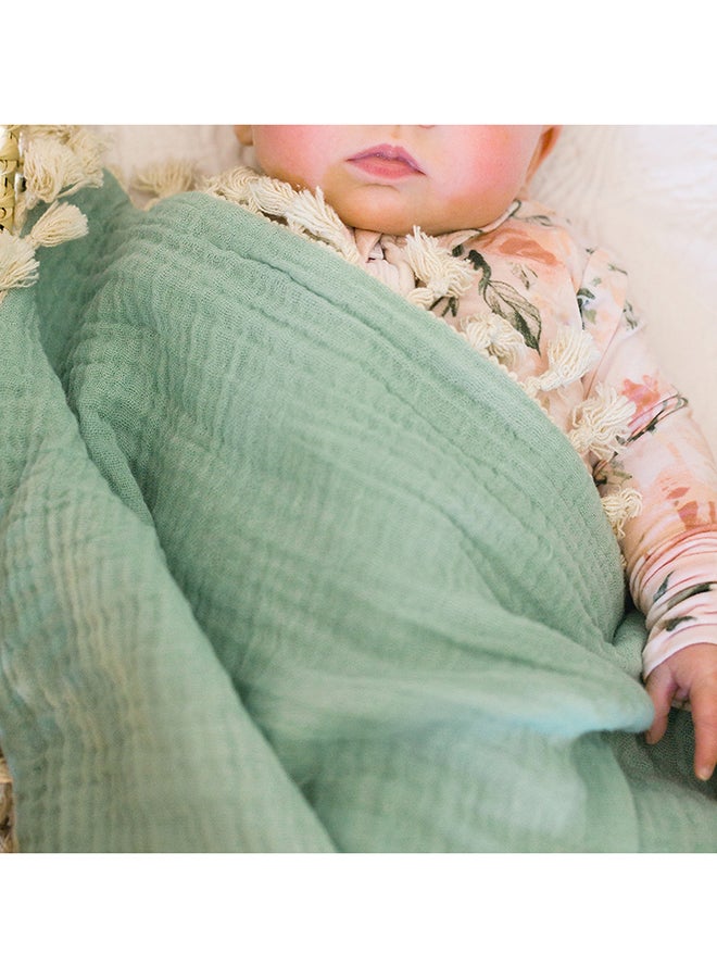 Crane BABY 6 Layer Muslin Blanket - Evergreen - Image 5