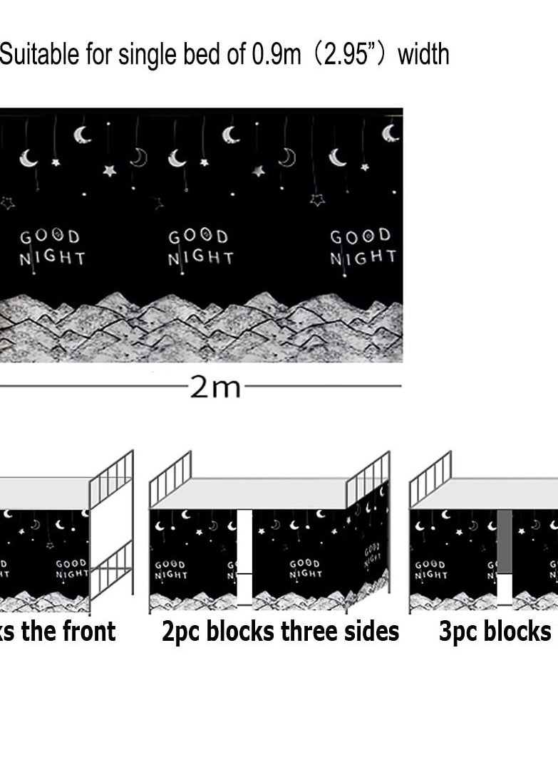 Excefore - Dorm Bunk Bed Curtain - Single Bed Tent Curtain for Dust-Proof and Canopy-like Experience - Perfect for Single Sleeper Bunk Beds in Student Dormitories - Blackout Cloth for Lightproof and Shading - Cr - Image 1
