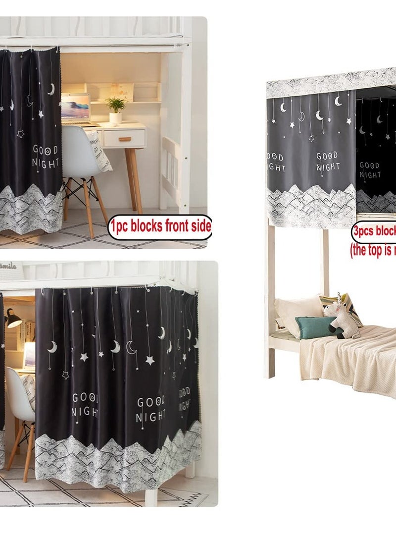 Excefore - Dorm Bunk Bed Curtain - Single Bed Tent Curtain for Dust-Proof and Canopy-like Experience - Perfect for Single Sleeper Bunk Beds in Student Dormitories - Blackout Cloth for Lightproof and Shading - Cr - Image 1