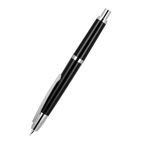 erofa Jinhao 20 Press Retractable Fountain Pen Fine Nib with Converter Resin Writing Gift Pen, Vivid Black - Image 4