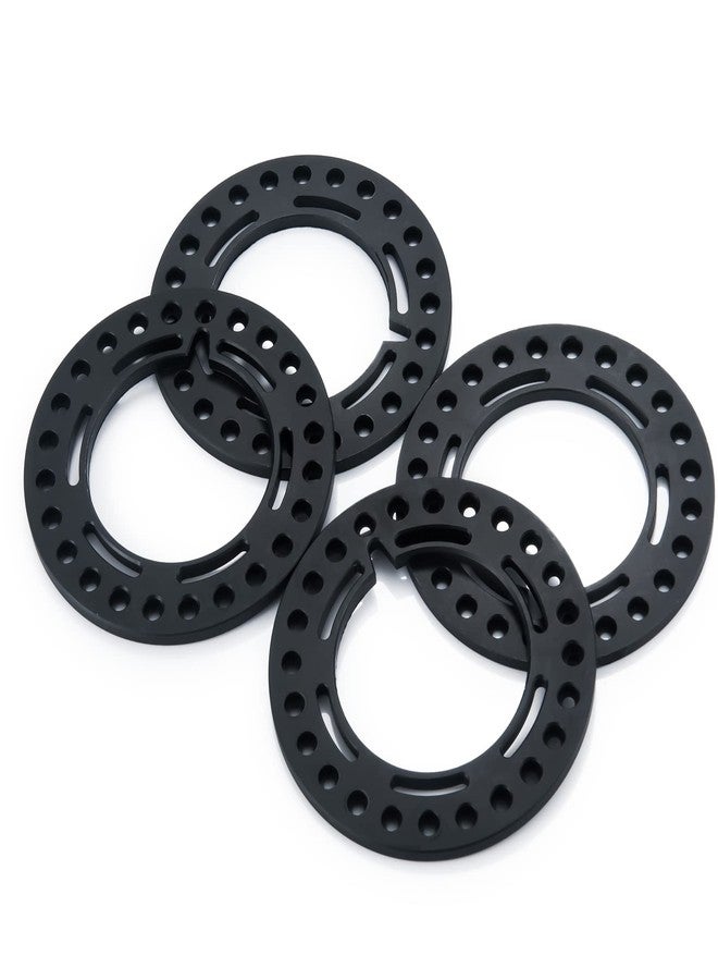 RCLIONS 4pcs Aluminum 2.2inch RC Beadlock Wheel Rim Replacement Ring for 1/10 RC Crawler Car 2.2" Wheels (Black) - Image 3