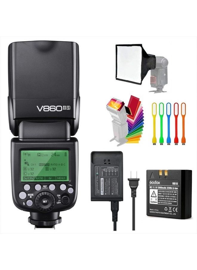 Godox - Godox V860II-S High-Speed Sync GN60 1/8000 2.4G TTL Li-ion Battery Camera Flash Speedlite Light Compatible for Sony Camera & USB LED - Image 1