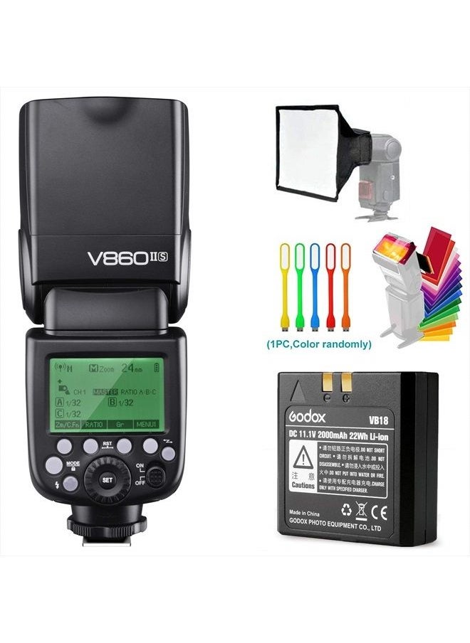 Godox - Godox V860II-S High-Speed Sync GN60 1/8000 2.4G TTL Li-ion Battery Camera Flash Speedlite Light Compatible for Sony Camera & USB LED - Image 1