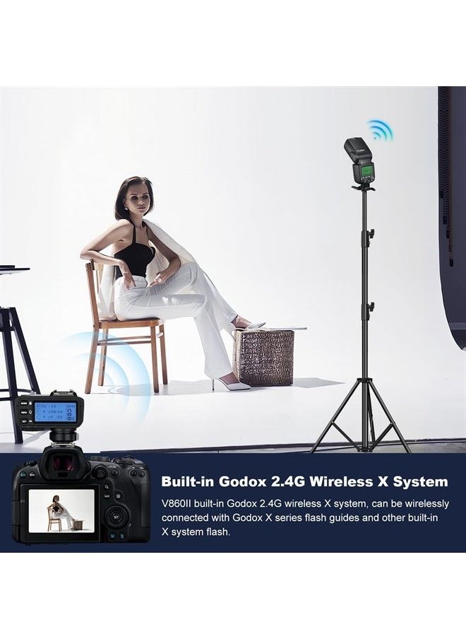 Godox - Godox V860II-S High-Speed Sync GN60 1/8000 2.4G TTL Li-ion Battery Camera Flash Speedlite Light Compatible for Sony Camera & USB LED - Image 1