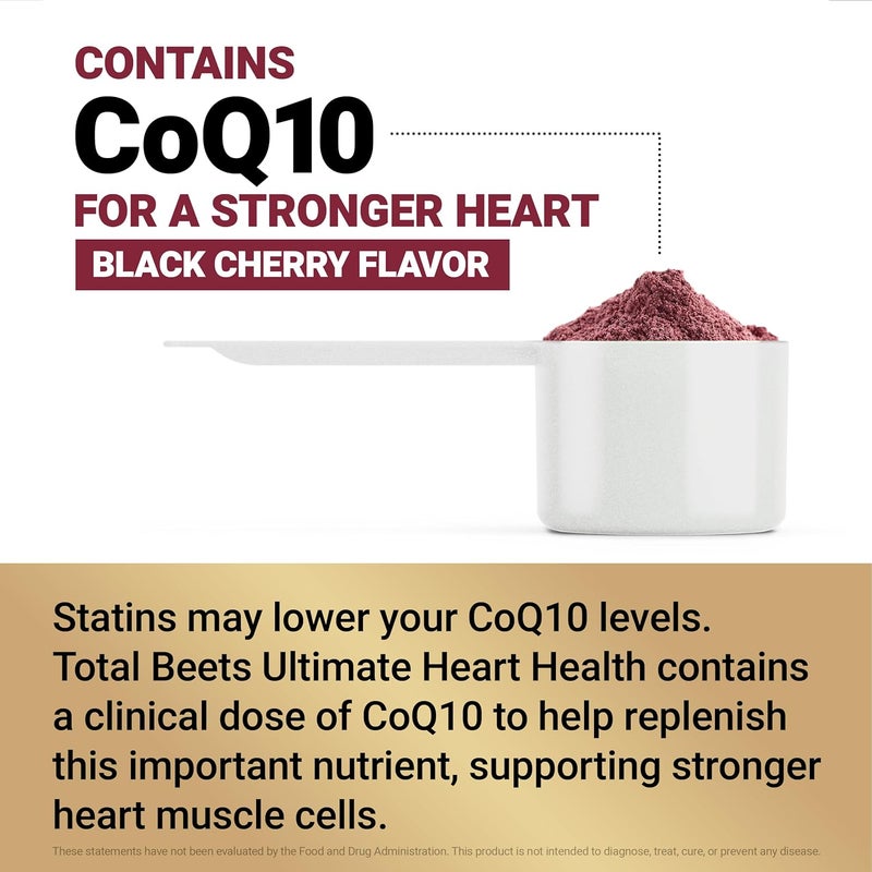 Force Factor Total Beets Ultimate Heart Health Blood Pressure Support with CoQ10 Beet Root Powder Grape Seed Extract Blood Pressure Supplement for Circulation Black Cherry 30 Servings - Image 5
