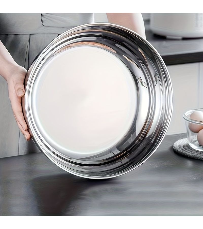 2pcs Stainless Steel Mixing Bowl Set Multipurpose Baking Basin Kitchen Tool - Image 5