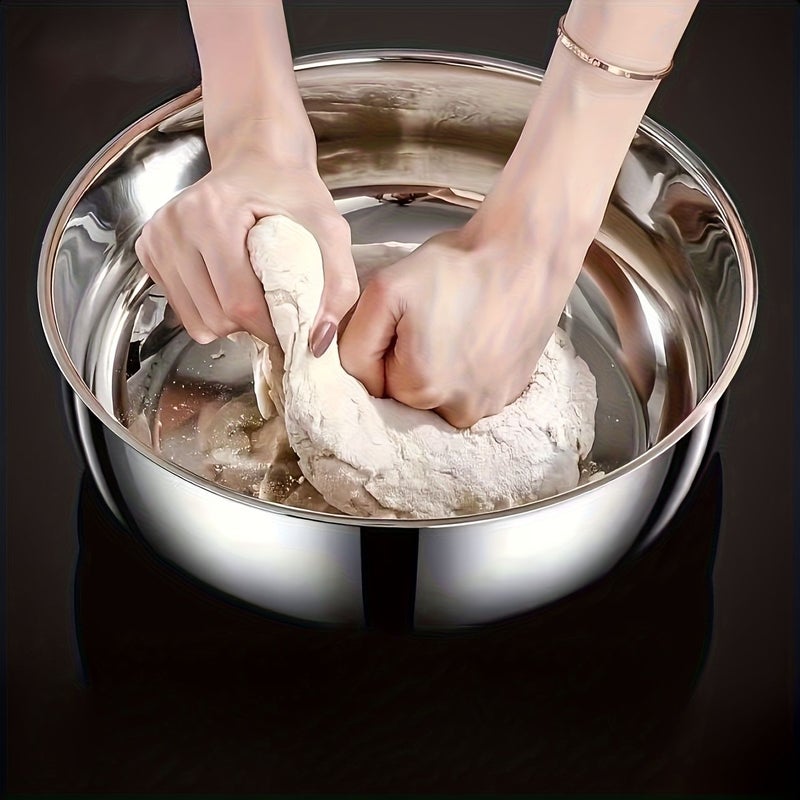 2pcs Stainless Steel Mixing Bowl Set Multipurpose Baking Basin Kitchen Tool - Image 2