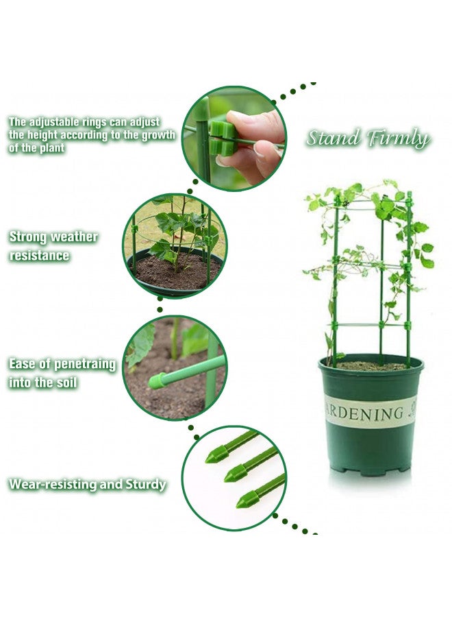 Legigo Legigo 3 Packs Plant Support Cages Tomato Cage for Garden- 18 Inch Adjustable Garden Cucumber Trellis Plant Stakes, Trellis Support Rings for Climbing Plants, Pots, Indoor Plants with 10 Plant Clips  - Image 2