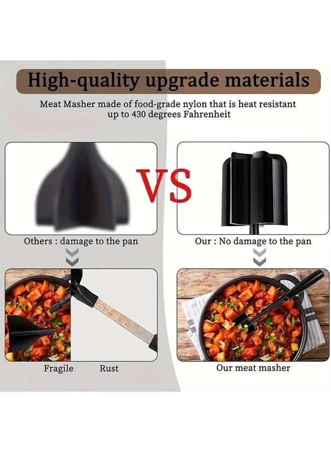 Red Manual Meat Shredder Heat Resistant Non Stick Surface Ergonomic Handle Dual Blades - Image 4