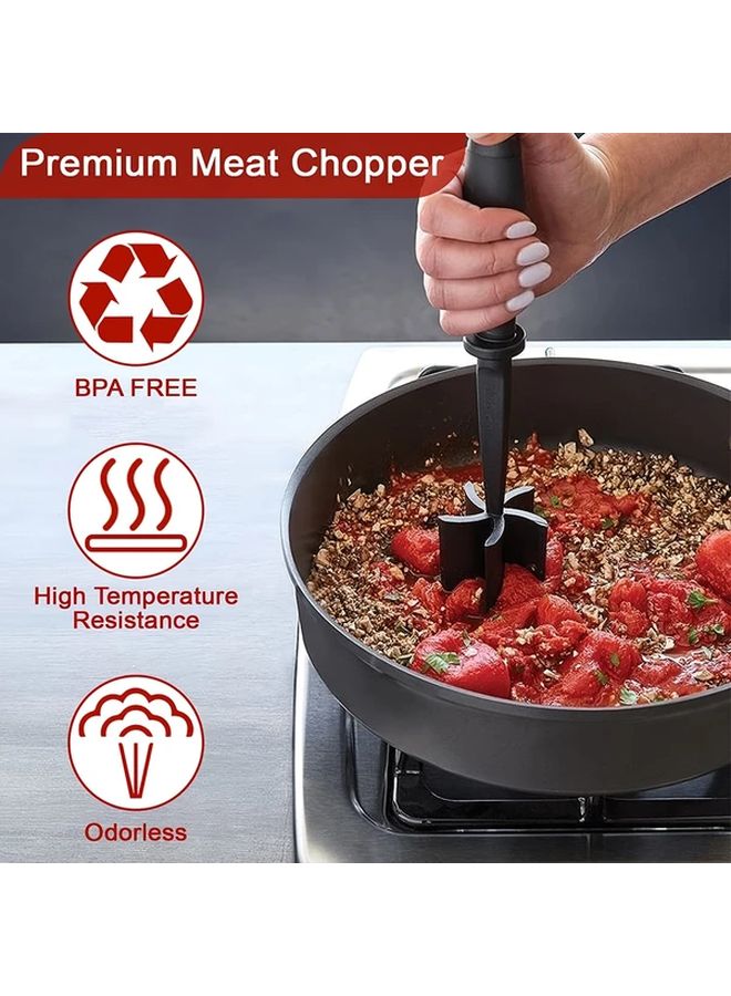 Red Manual Meat Shredder Heat Resistant Non Stick Surface Ergonomic Handle Dual Blades - Image 3