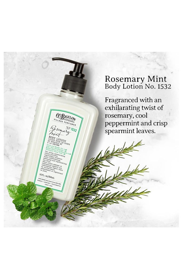 C. O. Bigelow C.O. Bigelow Rosemary Mint Moisturizing Body Lotion for Women and Men, Village Perfumer Lotion with Olive Oil, Borage Oil, and Aloe Vera, 10 fl oz  - Image 4