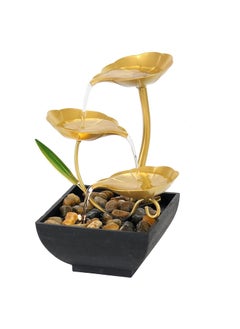 ZOMBIO ZOMBIO Metal Tabletop Water Fountains for Home Decor Ornaments with Leaf Waterfall Fountain Indoor Natural River Rocks Zen Relaxation Water Fountain for Office Living Room Bedroom and Gifts  - Image 1