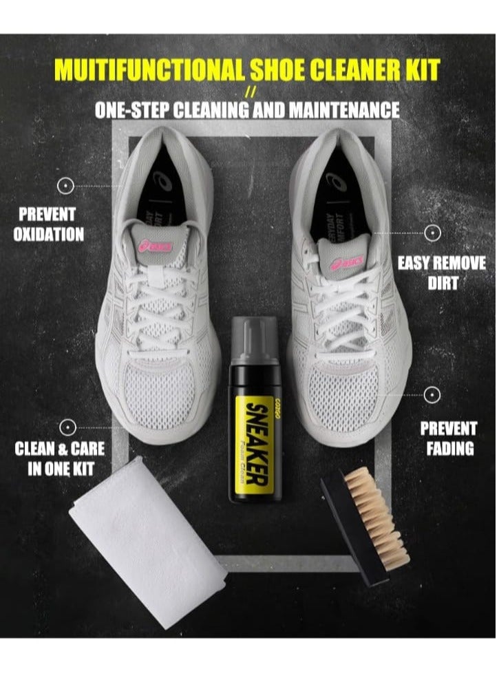 Shopping Point Shoe Cleaning Kit For Sneaker Water-Free Foam Shoe Cleaner With Shoe Brush And Shoe Cloth Work On Most Shoes - Image 3