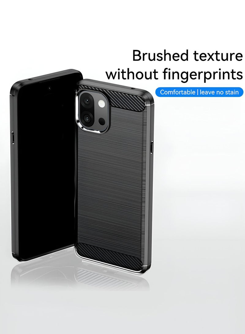 دبليو تيك غطاء حماية بتقنية السيليكون ذو نسيج فرشاة لواحد بلاس 13S 5G 2025 - أسود - Image 5