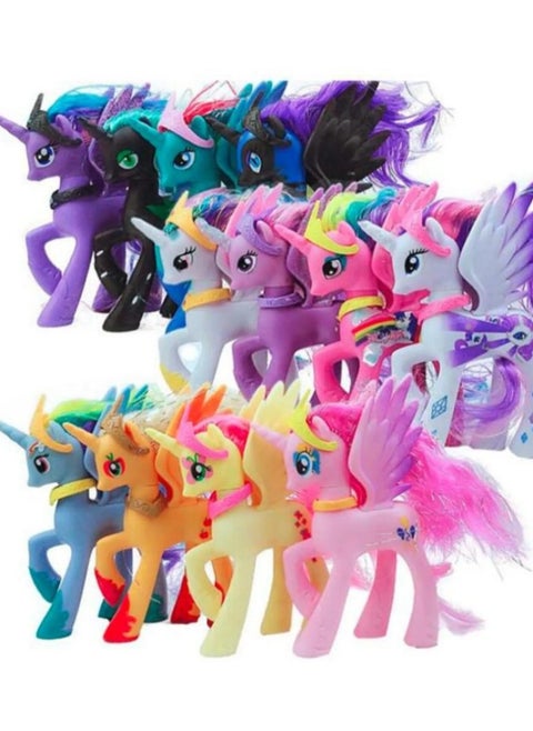 12 pieces 14 cm my little pony cute pvc unicorn pvc little ponis horse action toy figures dolls