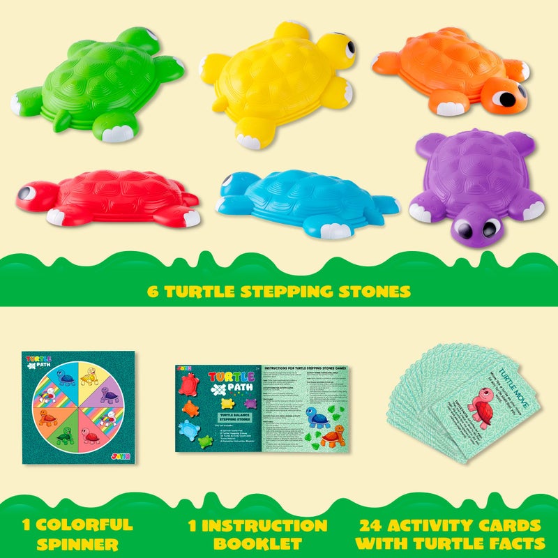 JOYIN Turtle Balance Stepping Stones 6 Pcs Kids Turtle Jumping Stones Steps Stones Up to 265 Ibs Toddler Obstacle Course Coordination Game Toys for Ages 3 Years and UP Indoor or Outdoor Play - Image 3