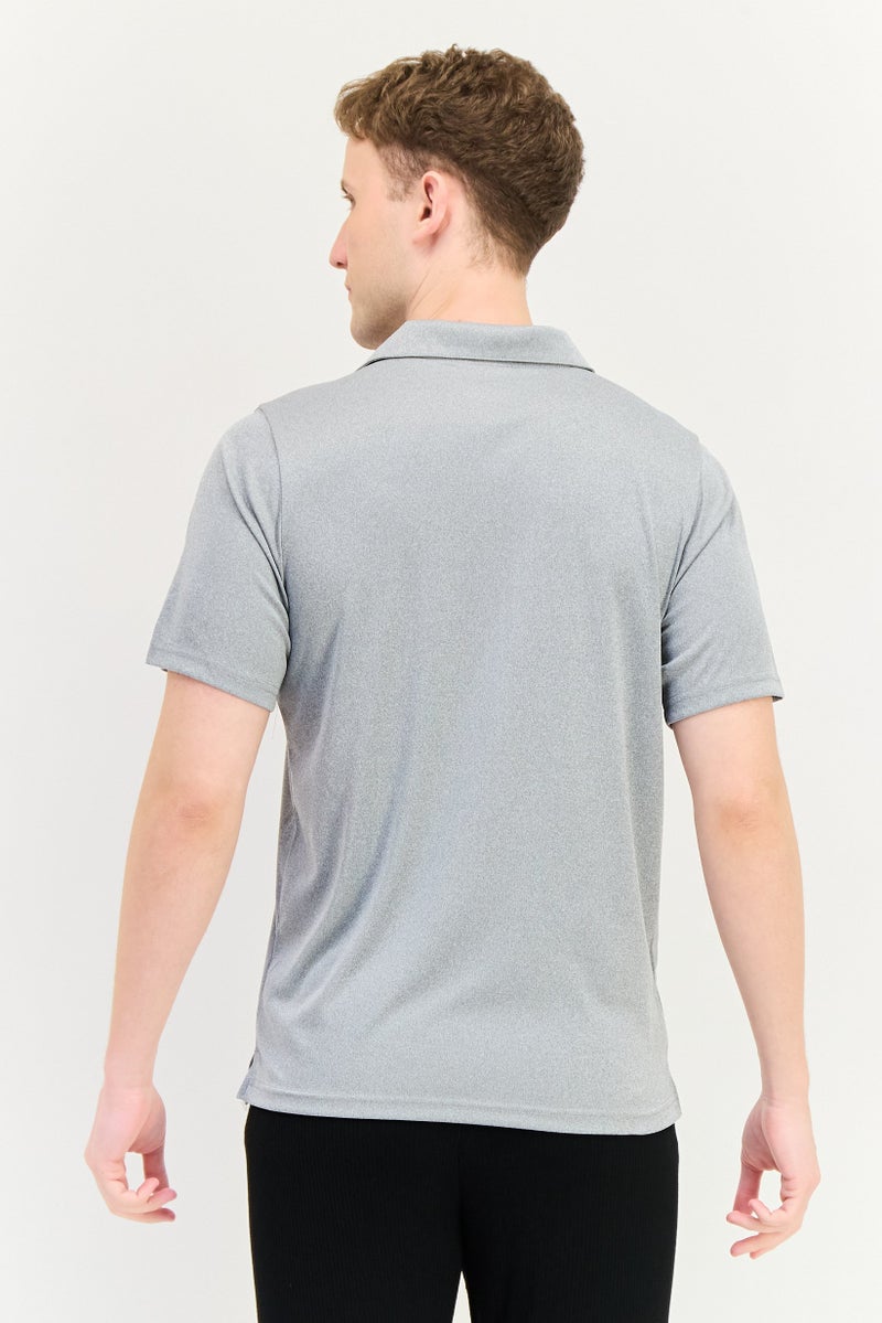 Reebok Men Sportswear Fit Short Sleeve Outdoor Polo Shirt, Grey - Image 2