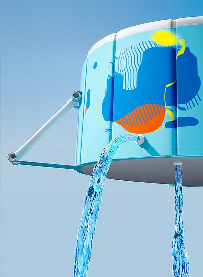 XiuWoo Non-Inflatable Stand Pool Heavy Duty Above Ground Framed Swimming Pools with Sturdy Support for Family Adult Kid Dog Easy to Assemble 260×165×55cm - Image 4