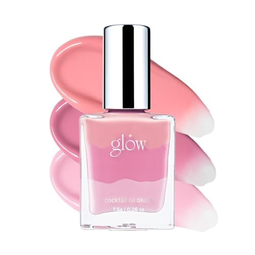 glow liquid blush purpleflame lightweight dewy radiant finish buildable longlasting colour 3layer oil blush healthy glow for cheeks 27 oz - Image 1