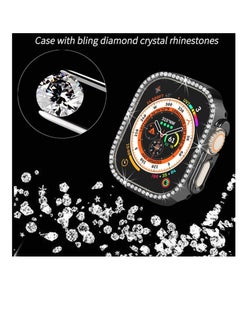 Generic Compatible for Apple Watch 49mm Case Bumper Cover Ultra Series 8 7 6 5 4 3 2 1 SE, Bling Women Girls Dressy Diamonds Crystal Bumper Hard PC Shockproof Case for iWatch (Clear,49mm)  - Image 2