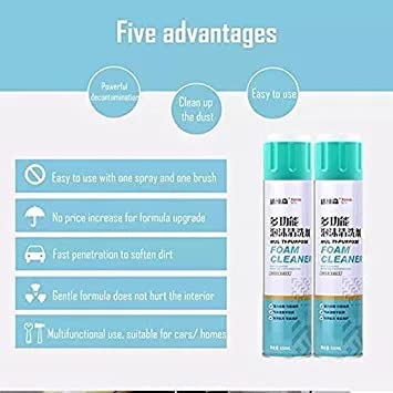 HUBTURE Foaming Car Interior Cleaner Multipurpose Foam Cleaner Spray | Car/Shoes/Sofa Cleaning Spray (650 ml) - Image 5