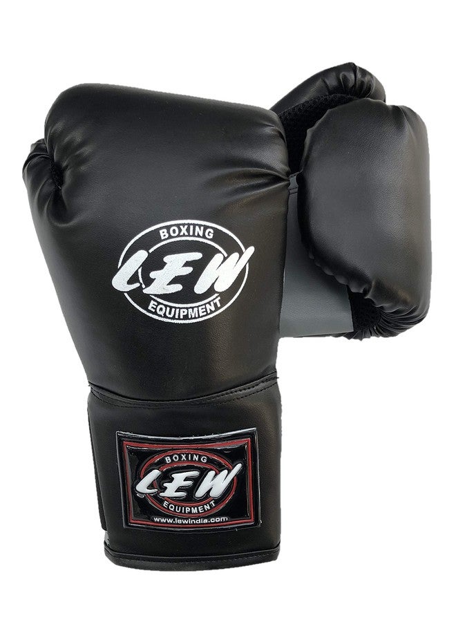 LEW 12OZ Black/Grey Training Boxing Gloves - Image 4