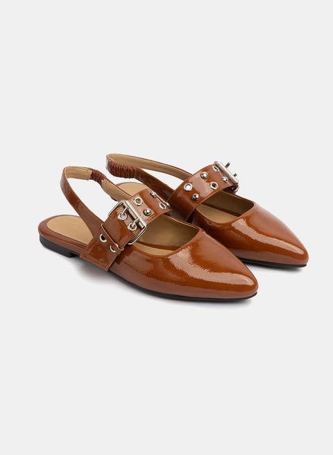 Belt Flat Slingbacks