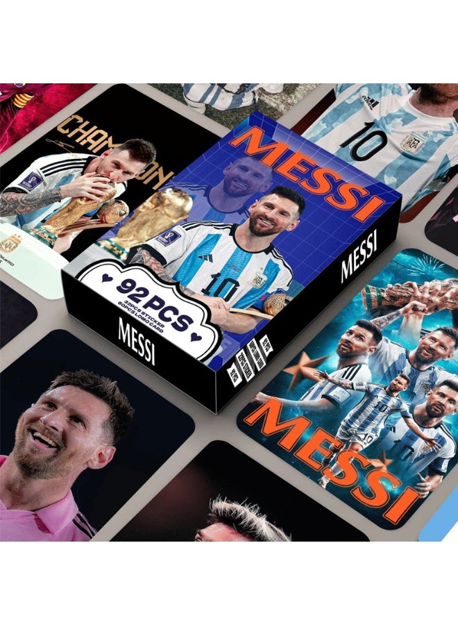 NIBEMINENT 92 Pcs Football Player Lionel Messi Double-sided Lomo Cards Card For Fans Collection Gifts - Image 1
