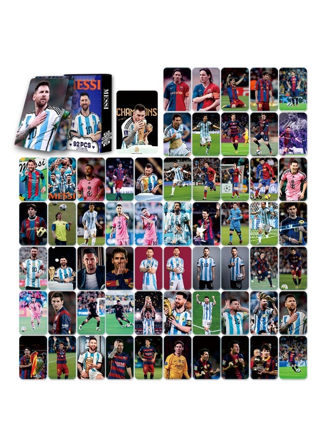 NIBEMINENT 92 Pcs Football Player Lionel Messi Double-sided Lomo Cards Card For Fans Collection Gifts - Image 3