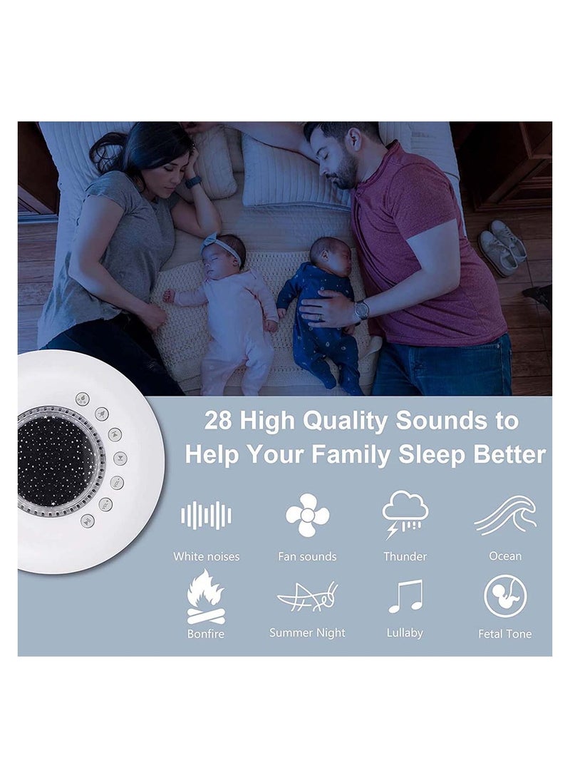 SYOSI White Noise Machine For Sleeping Baby Kids Adult Sound Machine With Night Light Starry Ambient Light 28 Soothing Sounds Portable Sleep Noise Maker For Home Travel Bedroom Nursery Decor - Image 2