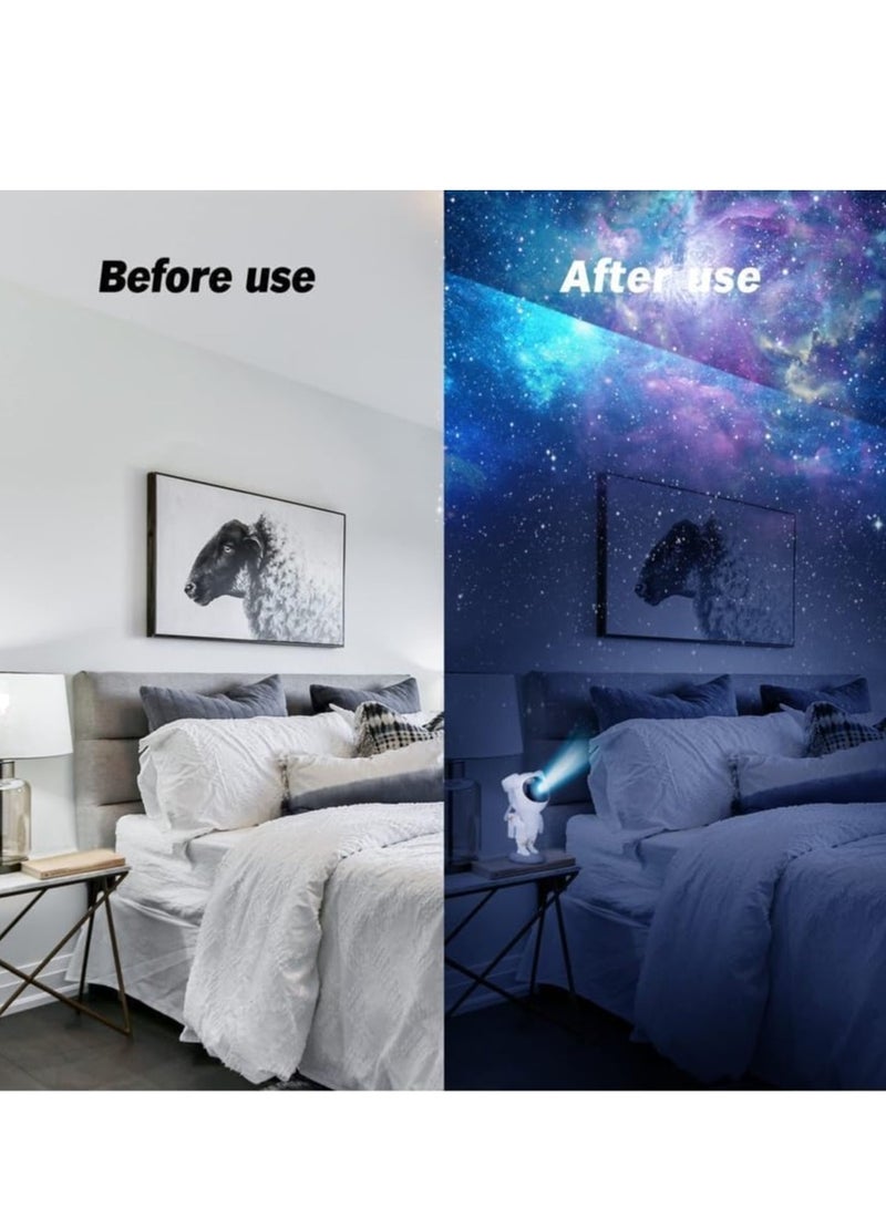 جهاز عرض ضوء المجرة رائد الفضاء، جهاز عرض ضوء ليلي لغرف النوم مع جهاز تحكم عن بعد ومؤقت، جهاز عرض سقف النجوم أسترو آلان للأطفال والكبار - Image 4