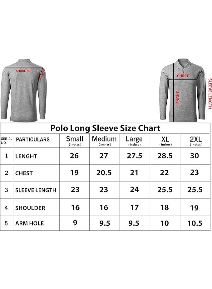 PRINTSHOP4ME 10-Pack Men's Long Sleeve Polo T-Shirts|220 GSM Pure Cotton|Breathable&Comfortable|Solid Basic Colors|Casual&Workwear Combo Set  - Image 5
