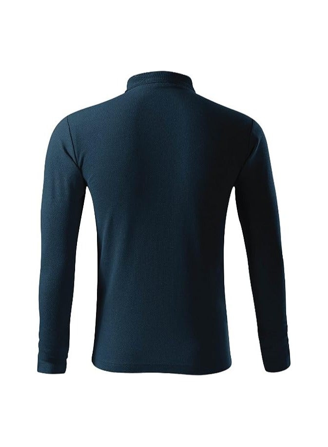 PRINTSHOP4ME 10-Pack Men's Long Sleeve Polo T-Shirts|220 GSM Pure Cotton|Breathable&Comfortable|Solid Basic Colors|Casual&Workwear Combo Set  - Image 3