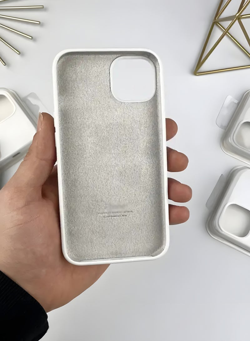 Silicone Case for iPhone 15 – Soft-Touch Shockproof Slim Protective Cover with Soft Inner Lining, Camera Protection & Anti-Slip Grip - White - Image 2